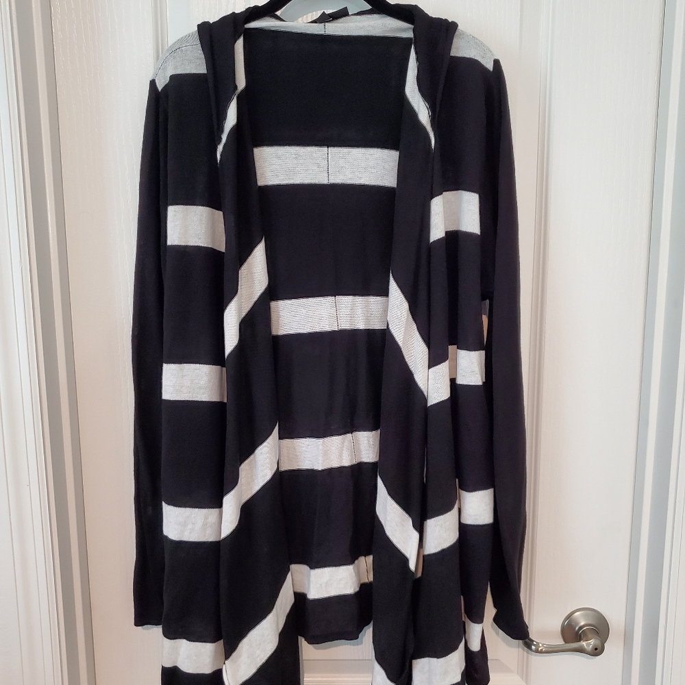 Open front hooded sweater